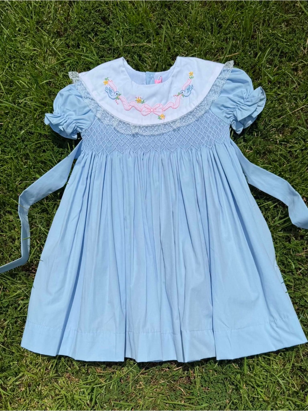 Blue Bird Hand Smocked Dress